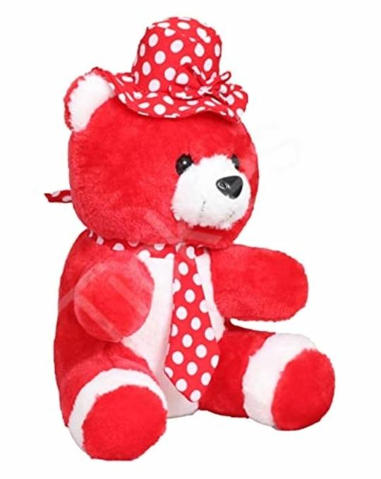 Tickles Polyester Animal Teddy Bear Wearing Tie and Hat Lightweight Soft Toy 18 cm 1 Month and Up
