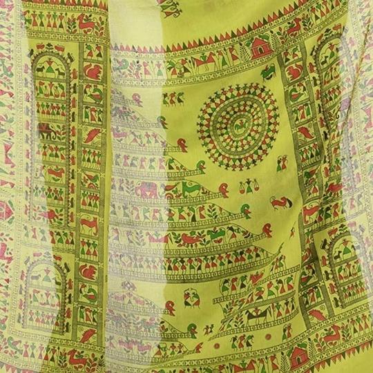 Desh Bidesh Saree For Women  Handloom Bengal Handloom Women Green Printed Pure Cotton Regular Saree (Free Size)