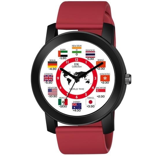 IIK COLLECTION Watches for Men Round Numerical Dial Analogue Men Watch|Long Battery Life| Long Lasting Polish/Adjustable Fixable Silicon Strap|Watches for Boys. (IIK-942M)