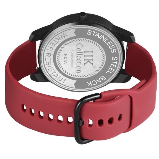 IIK COLLECTION Watches for Men Round Numerical Dial Analogue Men Watch|Long Battery Life| Long Lasting Polish/Adjustable Fixable Silicon Strap|Watches for Boys. (IIK-942M)