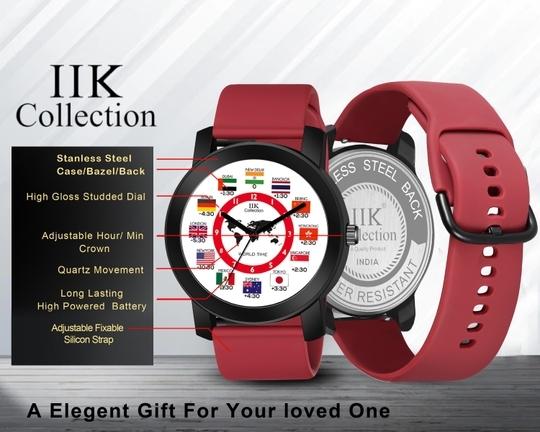 IIK COLLECTION Watches for Men Round Numerical Dial Analogue Men Watch|Long Battery Life| Long Lasting Polish/Adjustable Fixable Silicon Strap|Watches for Boys. (IIK-942M)