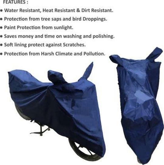 RONISH Waterproof Two Wheeler Cover for TVS (Apache RTR 200, Blue) PLAIN-NAVY-BLUE_BHV1-015