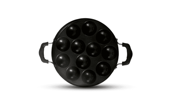 Prestlee Nonstick Panniyarakkal 12 Round Pan - Ergonomic Handle - Durable and Easy to Clean