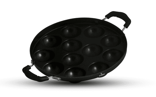 Prestlee Nonstick Panniyarakkal 12 Round Pan - Ergonomic Handle - Durable and Easy to Clean