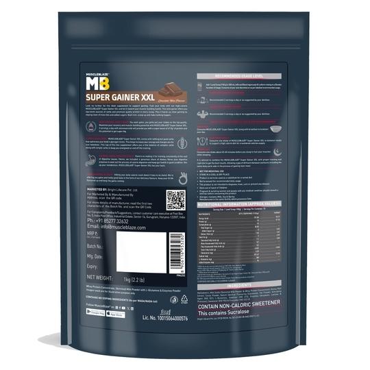 MuscleBlaze Super Gainer XXL 1 Kg/2.2lb | Chocolate Bliss | For Muscle Mass Gain