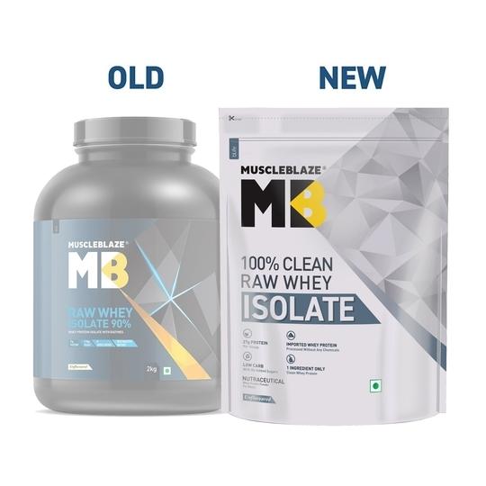 MuscleBlaze 100% Clean Raw Whey Isolate (Unflavoured, 2kg) | 27g Protein per Scoop | Easy to Digest