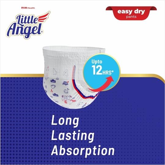 Little Angel Easy Dry Diaper Pants with 12 hrs absorption Large Size, 9-14 Kgs - L (62 Pieces)