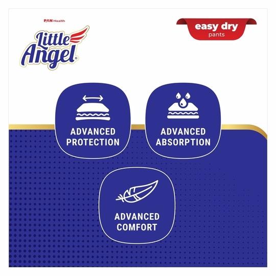 Little Angel Easy Dry Diaper Pants with 12 hrs absorption Large Size, 9-14 Kgs - L (62 Pieces)