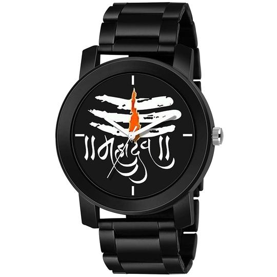 SWADESI STUFF Analogue Black Dail Watch For Men- (METAL BLACK 23B)