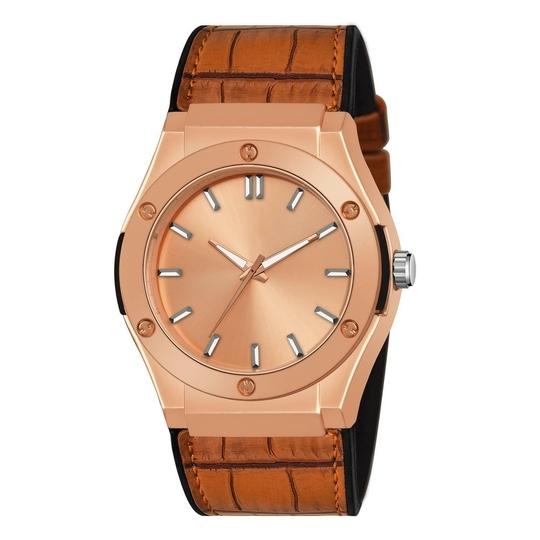 SWADESI STUFF Analog Quartz Wrist Watch for Men and Boys | Stylish Leather Strap | Classic Round Dial | Luxury Fashion Timepiece | Elegant Casual & Formal Wear Accessory