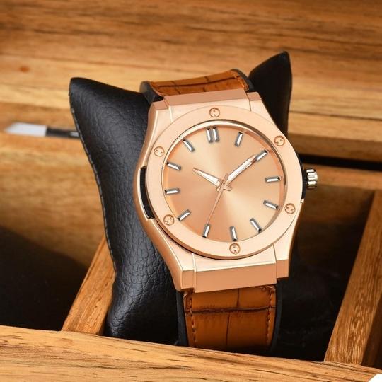 SWADESI STUFF Analog Quartz Wrist Watch for Men and Boys | Stylish Leather Strap | Classic Round Dial | Luxury Fashion Timepiece | Elegant Casual & Formal Wear Accessory