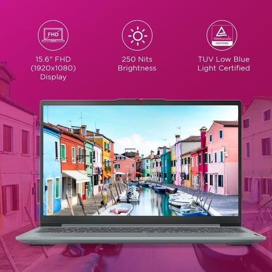 Lenovo Ideapad Slim 3 AMD Ryzen 5 7520U 15.6" (39.6cm) FHD Thin and Light Laptop (16GB/512GB SSD/Windows 11/Microsoft 365 Basic + Office Home 2024/Backlit Keyboard/Grey/1.6Kg), 82XQ00W4IN