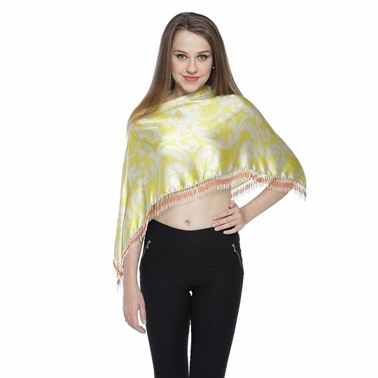 S@M !NC Yellow Printed Poncho for Women