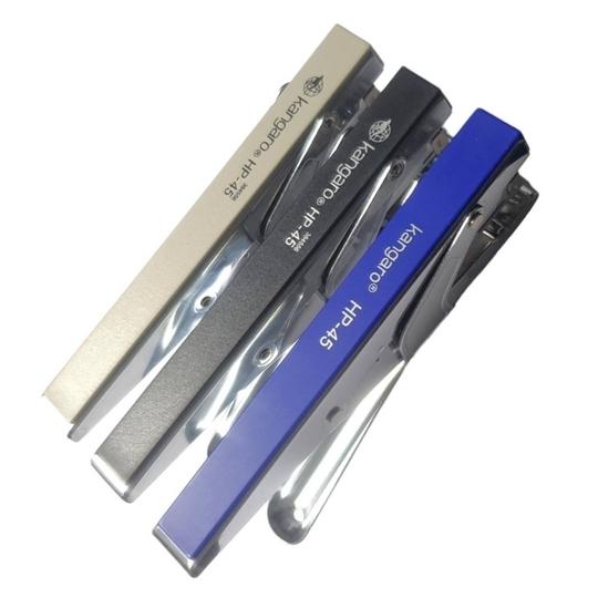 Kangaro Desk Essentials HP-45 All Metal Stapler | Standard Stapler with Quick Loading Mechanism | Sturdy & Durable for Long Time Use | Color May Vary, Pack of 1