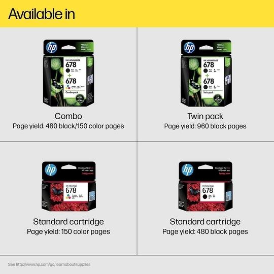 HP 678 Black Ink Advantage Cartridge (CZ107AA)
