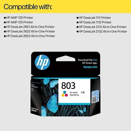 HP 803 Tri-Color Original Ink Cartridge