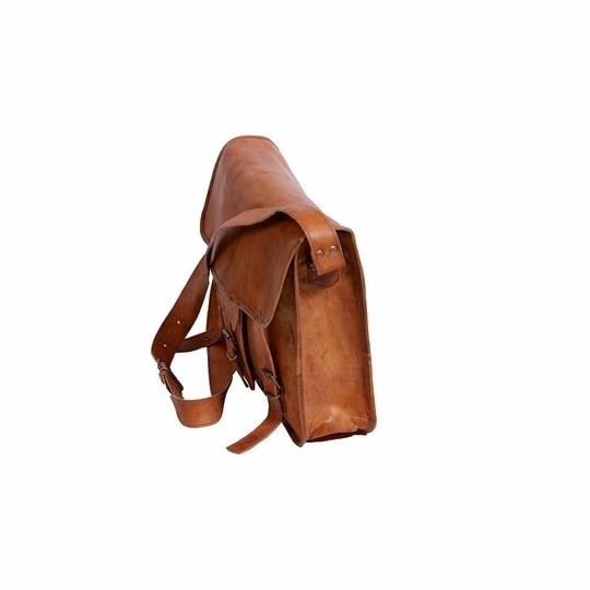 Pranjals House Leather Brown Laptop Messenger Bag