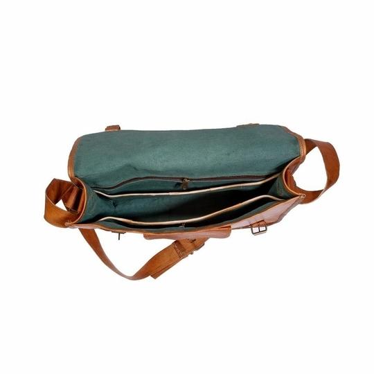 Pranjals House Leather Brown Laptop Messenger Bag