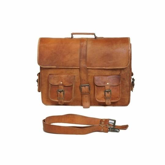 Pranjals House Leather Amber Brown Messenger Bag