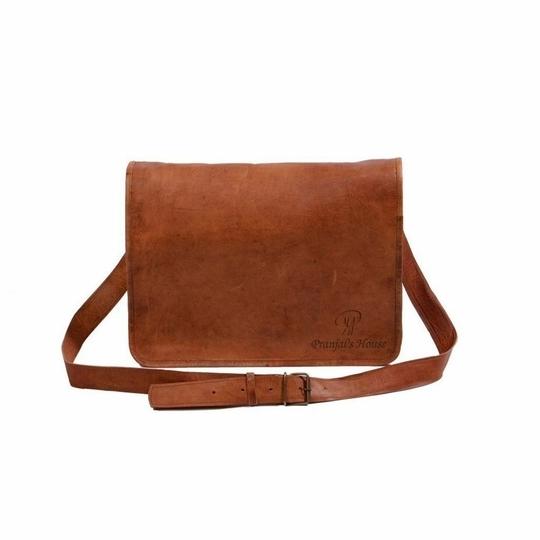 Pranjals House Leather Amber Brown Messenger Bag