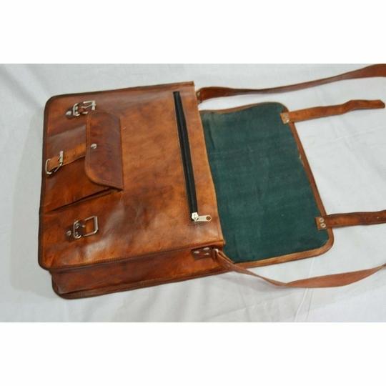Pranjals House Leather Brown Laptop Messenger Bag For Boys And Girls