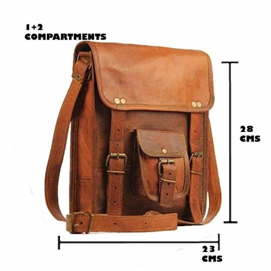 Pranjals House Leather Sling Bag For Men And Women - 13 Inch
