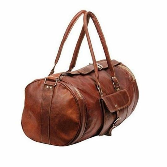 Pranjals House Leather Brown Duffle Bag For Men And Women