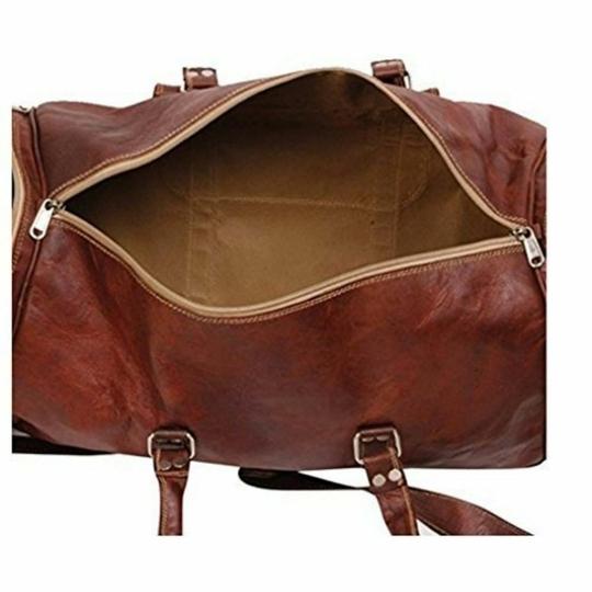 Pranjals House Leather Brown Duffle Bag For Men And Women