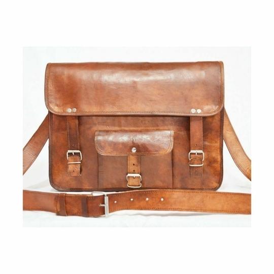 Pranjals House Leather Brown Messenger Bag - 13 Inch