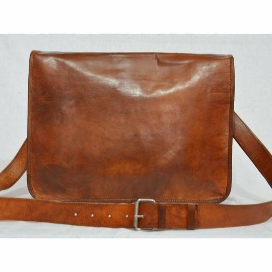 Pranjals House Leather Brown Messenger Bag - 13 Inch