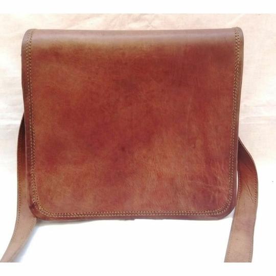 Pranjals House Leather Brown Messenger Shoulder Bag For Boys And Girls