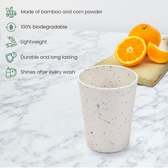 Bamboo Fibre Tumblers 380ml | 4pcs Set | Classic Design