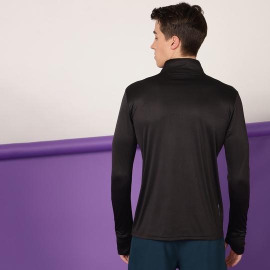 FTX Men Black Solid Polyester Single T-shirt