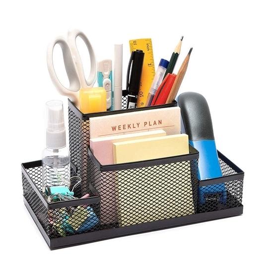 KAKLOTAR BROTHERS 4 Compartment Pen Holder Desk Organizer 4 Section Pen Holder for Office School and Study Table