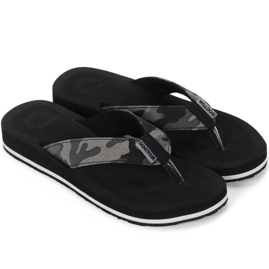 DOCTOR EXTRA SOFT House Slipper for Women's Camo | Pregnancy | Orthopaedic & Diabetic | Bounce Back Technology | Ultra softy |Memory Foam Cushion |Comfortable Footbed for Girls & Ladies Daily Use D-56-Black-6 UK