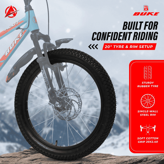 AVON Buke Hoot 20T Bicycle with Front & Rear Disc Brake, Fork Suspension For Boys 20 T (inch) Mountain Cycle (Single Speed, Blue, Rigid)