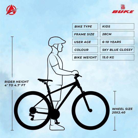 AVON Buke Hoot 20T Bicycle with Front & Rear Disc Brake, Fork Suspension For Boys 20 T (inch) Mountain Cycle (Single Speed, Blue, Rigid)