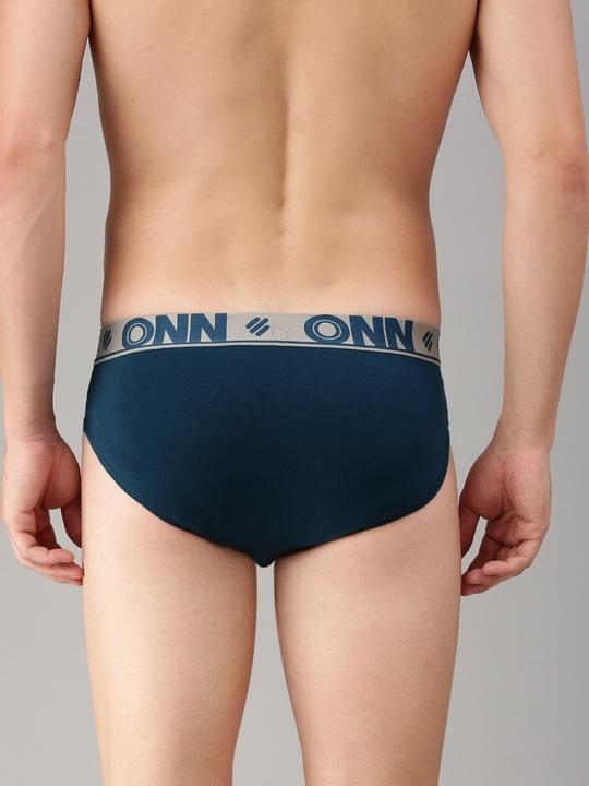 ONN Men Pack Of 3 S Blue Pure Cotton Basic Briefs