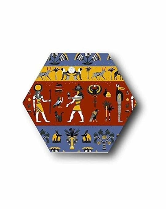 The Artment your artistic apartment Unframed Multicolor Hexagonal Canvas Wall Decor 30 cm