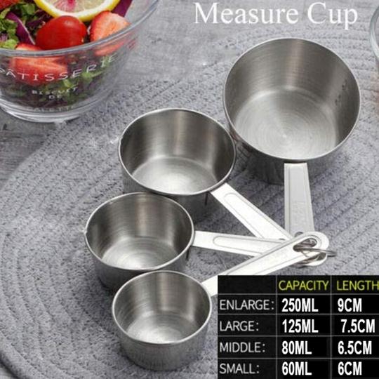 JISUN Stainless Steel Set of 4 Measuring Cup for Kitchen