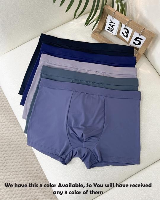 LAK 18 Mens Ultra Soft Lycra Material Ice-Silk Men Short | Underwear | Mens Brief Boxer Trunks | Multicolour (PACK OF 3 PCS) - M