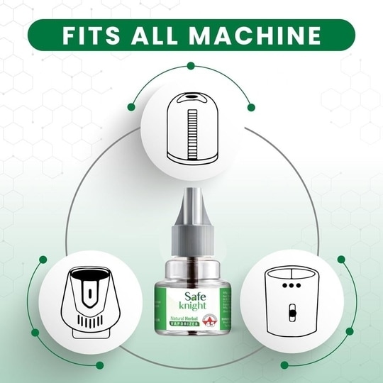 Maxx Flash Safe Night | Pack of 4 Herbal Mosquito Repellent Liquid Refill 45ml Each | Fits All Machines