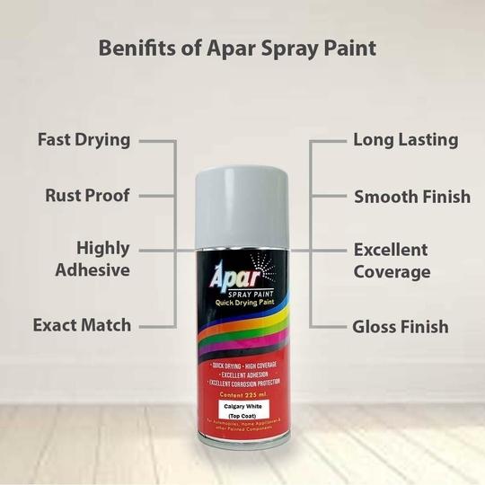 APARSPRAY Automotive Spray Paint Calgary White (RC Colour Name) Compatible for Tata Nexon -225 ml (Pack of 1-Pcs)