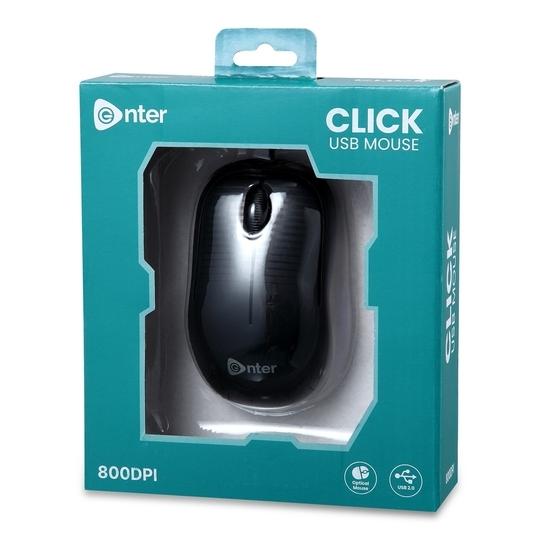 Enter Click Wired USB Mouse-Black