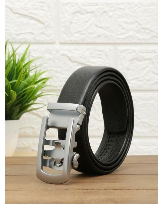 TYBELT Vegan Leather Belt for Men  Adjustable Autolock Buckle Formal Belts for Men up to 44 Inches  Men Belt for Any Occasion  Black Color (Pack of 1)87
