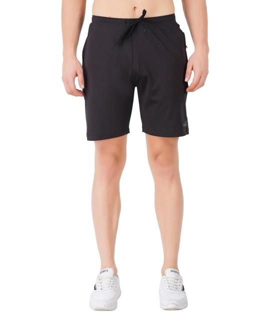 VEGO Men's Regular Fit Cotton Shorts_Black_M