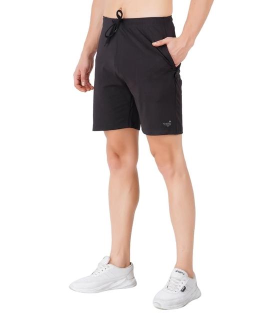 VEGO Men's Regular Fit Cotton Shorts_Black_M