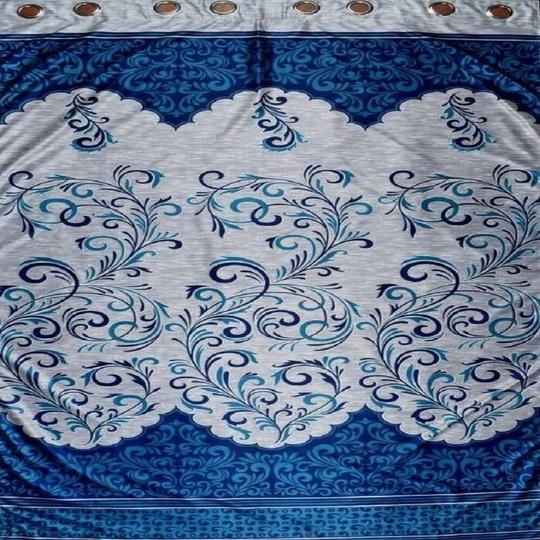 Home Garage Eyelet Window Curtains Set of 2 Blue (5 x7 Feet)