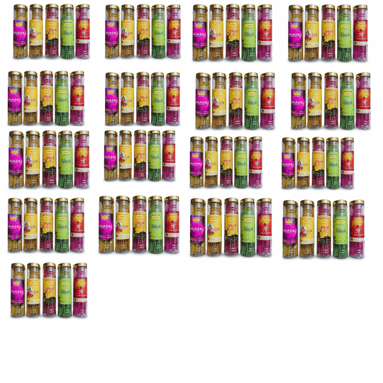 BALAJI PERFUMERY WORK premium incense sticks in jars-Blaze, Ras Lila, Archya, Khush & Rooh (pack of-16)
