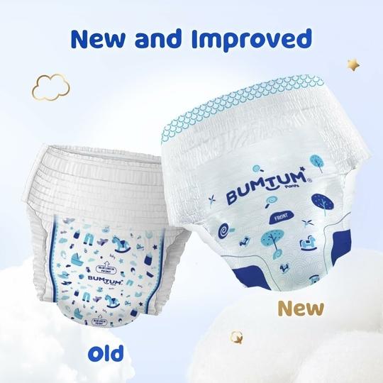 Bumtum  Diaper Pants Medium (M) Size  - 174 Diapers |Pack of 2 |Super Soft with Leakage Protection